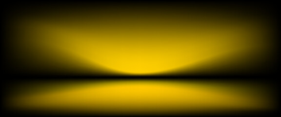 Abstract gradient podium background. yellow empty 3d studio backdrop. Clean scene for product presentation mockup template. Vector illustration.