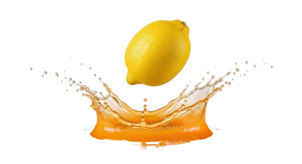 Vibrant Lemon Juice Splash Capturing Fresh Citrus Flavor High Quality