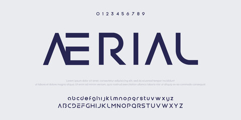 Aerial Creative modern technology alphabet fonts. Abstract typography urban sport, techno, fashion, digital, future creative logo font. vector illustration