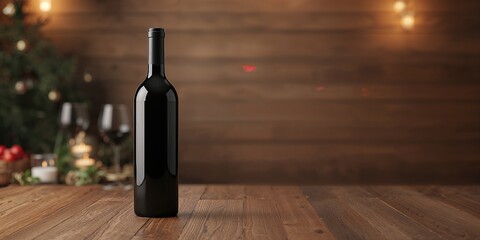 Elegant wine bottle mockup, ideal for branding and label design projects