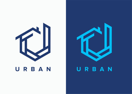 Modern Urban Abstract Geometric Logo Design with Clean Lines and a Contemporary Feel