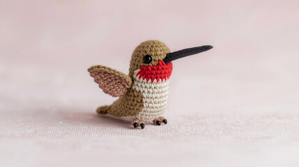 Knitted hummingbird