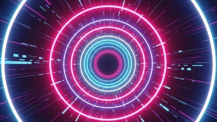 Neon Circles A Vibrant Futuristic Portal.