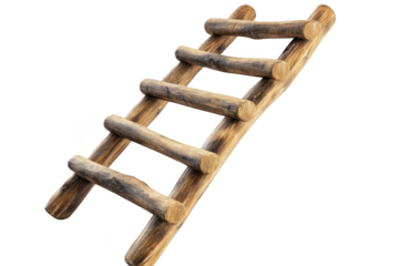 Rustic wooden ladder image, country style ladder, farmhouse ladder, decorative ladder, wood ladder, interior design ladder, png image isolated on transparent background