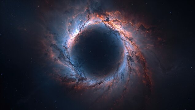 The vibrant ring of colored gases in a space nebula, showcasing the beauty of cosmic phenomena