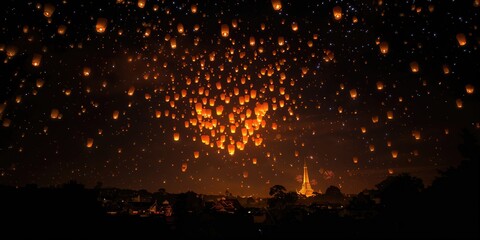 Milky Way galaxy center with space dust and stars in the night sky, emphasizing cosmic density