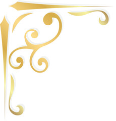 corner frame border golden luxury ribbon vintage pattern illustration design for decorate background