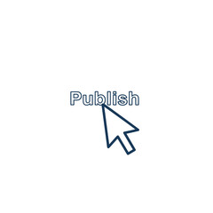 Cursor with Publish text as publishing social media content