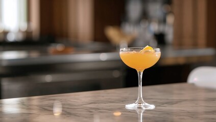 Elegant cocktail served in a wine glass with citrus garnish, emphasizing upscale dining and bar presentation
