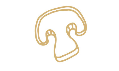 Mushroom Icon Minimalist Outline for Culinary & Mycological Projects