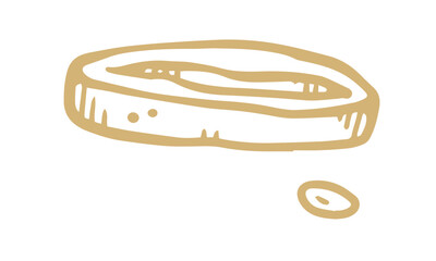 A Slice of Date Fruit Simple Sketch Art for Recipes & Decoration