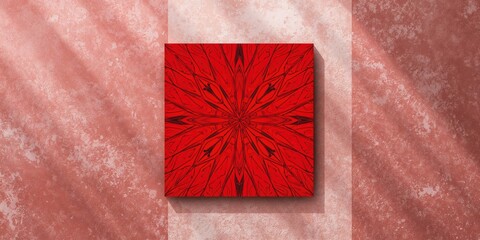 Red pattern design on fabric used as background for text and layout, seasonal change awareness day