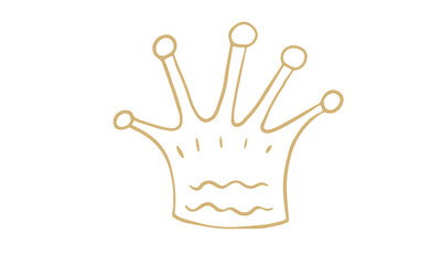 Simple golden crown icon illustration, perfect for royalty, leadership, and elegance themes