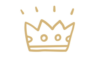 Elegant Gold Crown Icon with Sparkling Rays Symbol of Royalty and Prestige