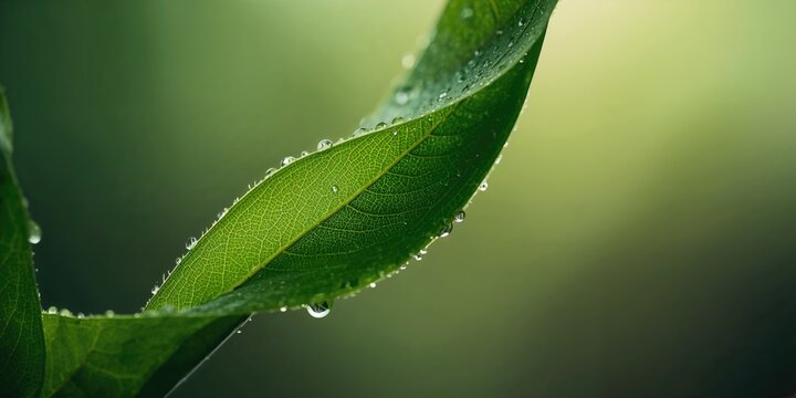 Close-up of green plant leaf texture used as a background, natural pattern for design projects, Earth Day - Powered by Adobe