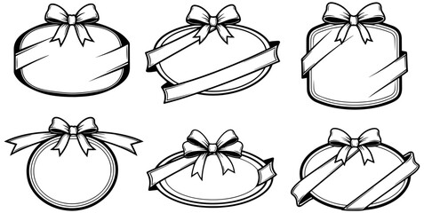 Elegant vector ribbon banners with bows for gifts, promotions and special occasion designs