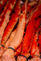 Fresh seafood served at the Japanese market
