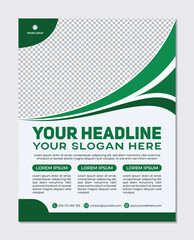 Elegant green wave design business brochure template, modern business brochure design template