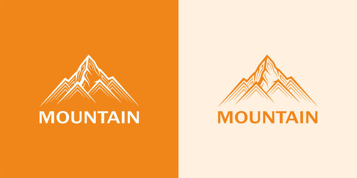 Mountain Peak Illustration with Minimalist Design and Typography