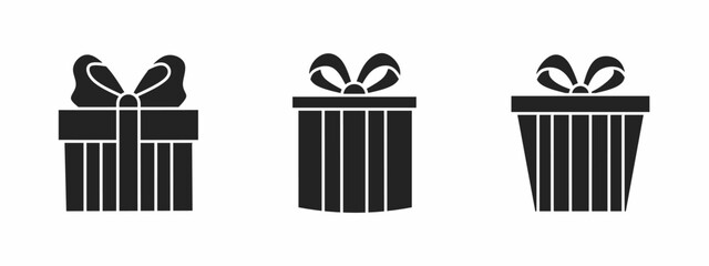 Gift box icon set. Vector symbol. Illustration of Gift. Gift box. Vector illustration. Stock vector.