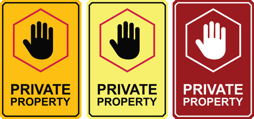 Property Protection Notice Plate &ndash; Modern Restricted Area Warning Graphic