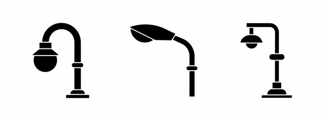 Stret light icon set. Vector symbol. Illustration of street light. Stret light. Vector illustration. Stock vector.