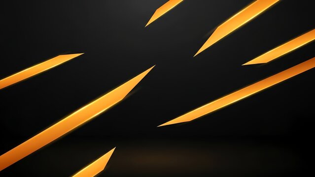 Stunning golden light streaks across a modern black backdrop for dynamic visuals and sleek presentations