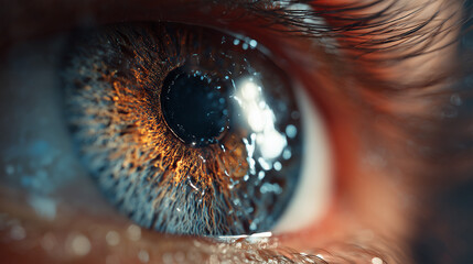 Extreme Macro Photography of Human Eye Iris Texture - Detailed Ophthalmology Close-Up