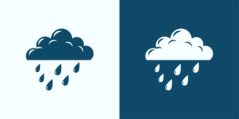 Rainy Day Icon Set Simple Weather Symbols for Forecasts and Designs