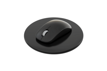 Minimalist Computer Mouse on Pad PNG Cutout Isolated on Transparent Background