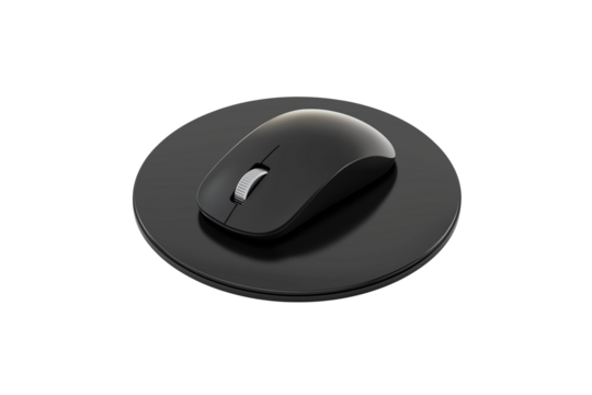 Minimalist Computer Mouse on Pad PNG Cutout Isolated on Transparent Background