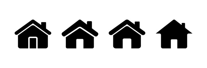 Modern Home Icon Vector - Simple Minimal House Symbol Design