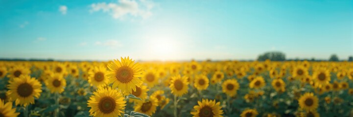 Fototapeta premium Sunflowers in full bloom, natural background for floral design or photography, Earth Day