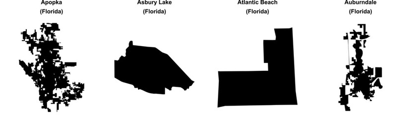 Apopka, Asbury Lake, Atlantic Beach, Auburndale outline maps