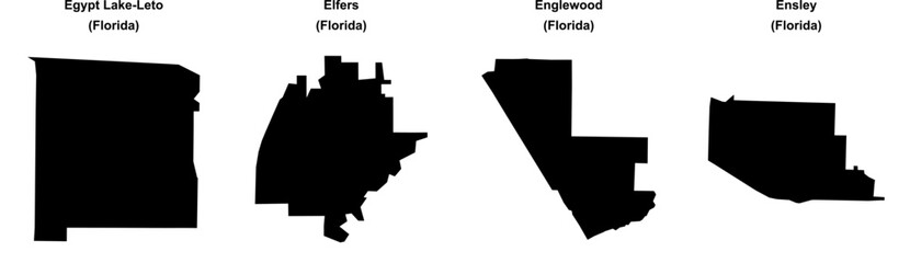 Egypt Lake-Leto, Elfers, Englewood, Ensley outline maps