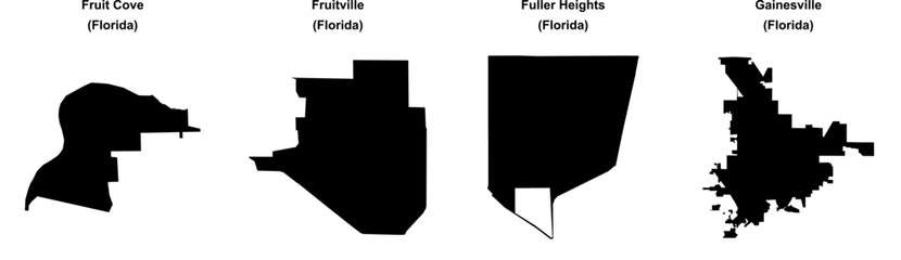 Fruit Cove, Fruitville, Fuller Heights, Gainesville outline maps