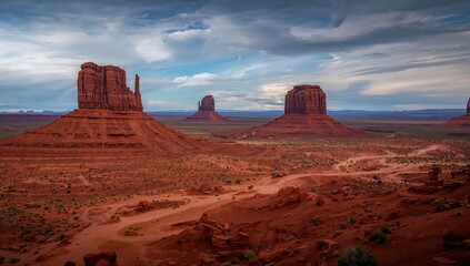 Fototapeta premium Mittens rock formations, showcasing erosion risk