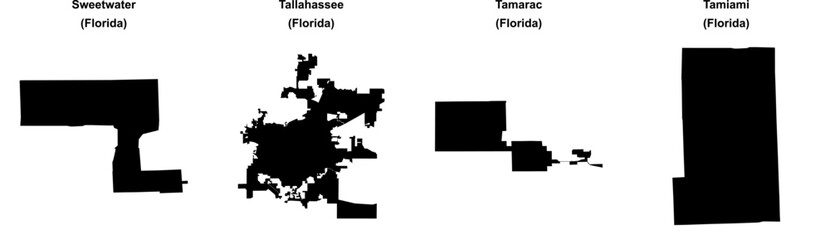 Sweetwater, Tallahassee, Tamarac, Tamiami outline maps