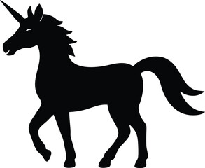 Simple unicorn icon, Mythological horse vector symbol
