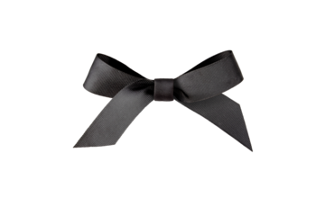 Black ribbon bow isolated transparent png