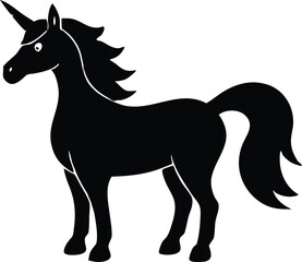 Unicorn vector icon, Magical fantasy animal graphic