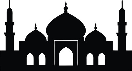 Islamic mosque vector icon, Muslim religious building graphic
