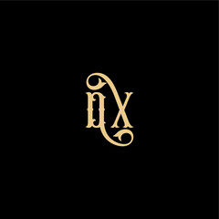 Barock style design DX initial royal concept monogram modern logo letter