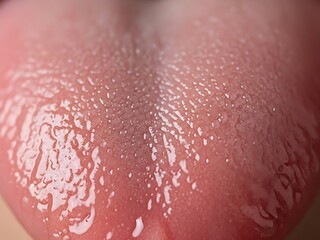 Fototapeta premium Human Tongue Macro Taste, Anatomy, Health, and Taste Buds