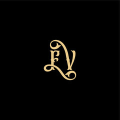 Barock style design FV initial royal concept monogram modern logo letter