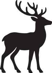 Reindeer silhouette isolated on white background