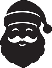 Santa claus face silhouette isolated on white background