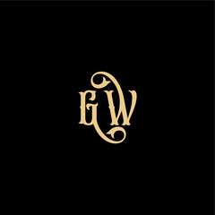 Fototapeta premium Barock style design monogram modern logo letter initial royal concept GW