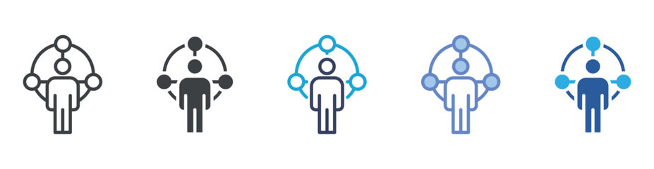 Leadership icon set multiple style collection