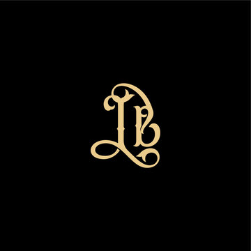Barock style design monogram modern logo letter initial royal concept IB